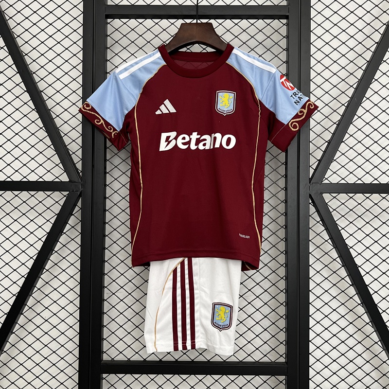 25/26 Kids Aston Villa Home Size: 16-28
