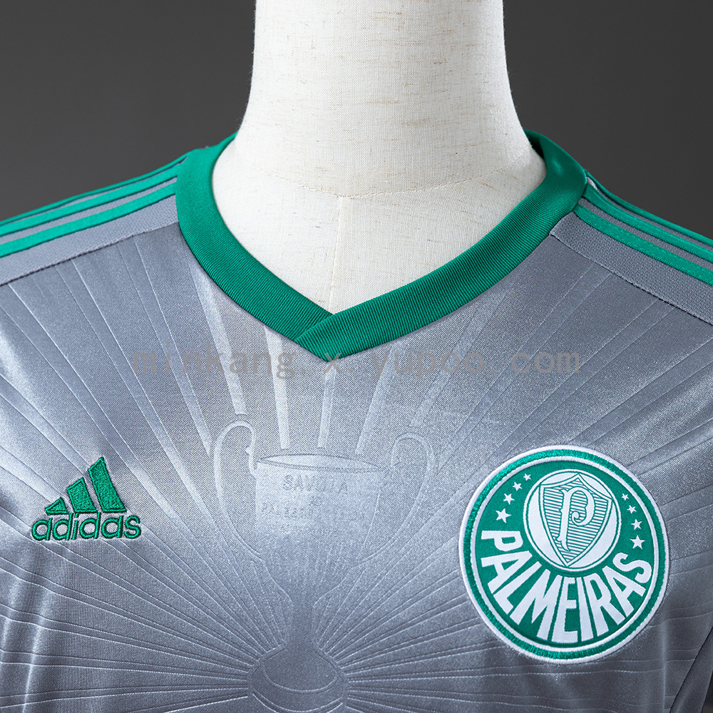 Palmeiras 16/17 Champions Commemorative Edition Silver Retro Jersey S-4XL - Image 7