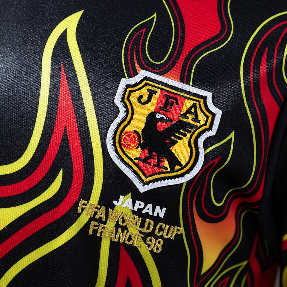Japan 1998 Goalkeeper Black Fireworks Long Sleeve Retro Jersey S-XXL - Image 4