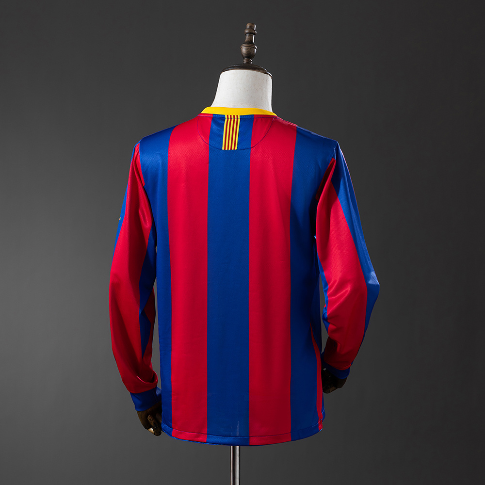 Barcelona 2010/11 Home Champions League Edition Long Sleeve Retro Jersey S-XXL - Image 8