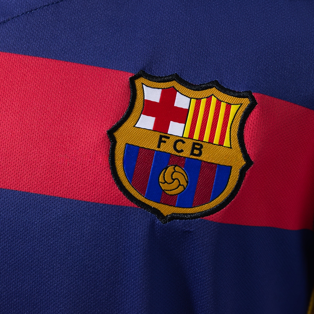 Barcelona 2015/16 Home Long Sleeve Retro Jersey S-XXL - Image 4