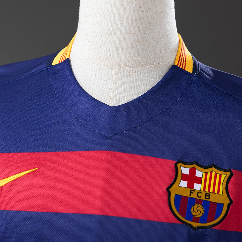 Barcelona 2015/16 Home Long Sleeve Retro Jersey S-XXL - Image 6
