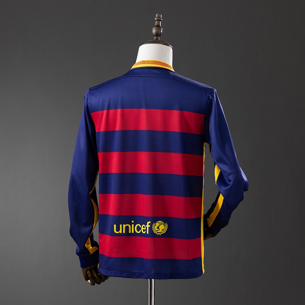 Barcelona 2015/16 Home Long Sleeve Retro Jersey S-XXL - Image 7