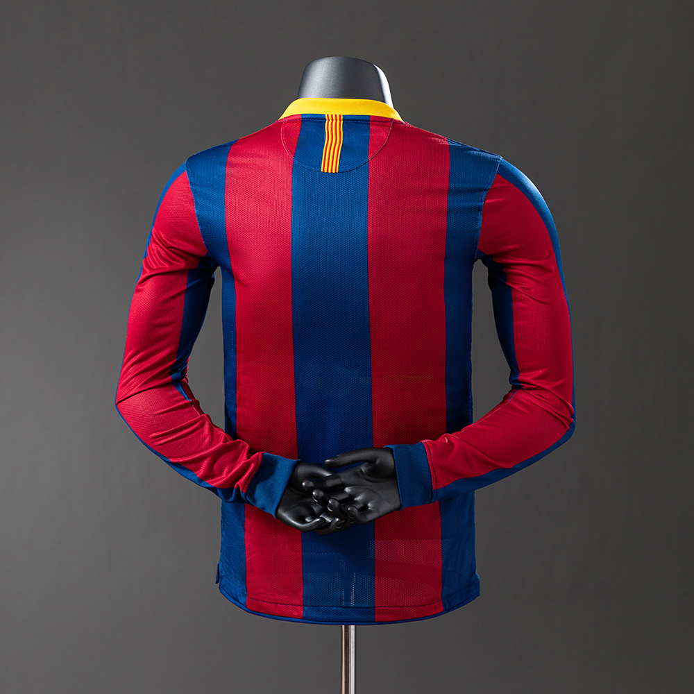 Barcelona 10/11 Home Long Sleeve Player Version Retro Jersey S-3XL - Image 8