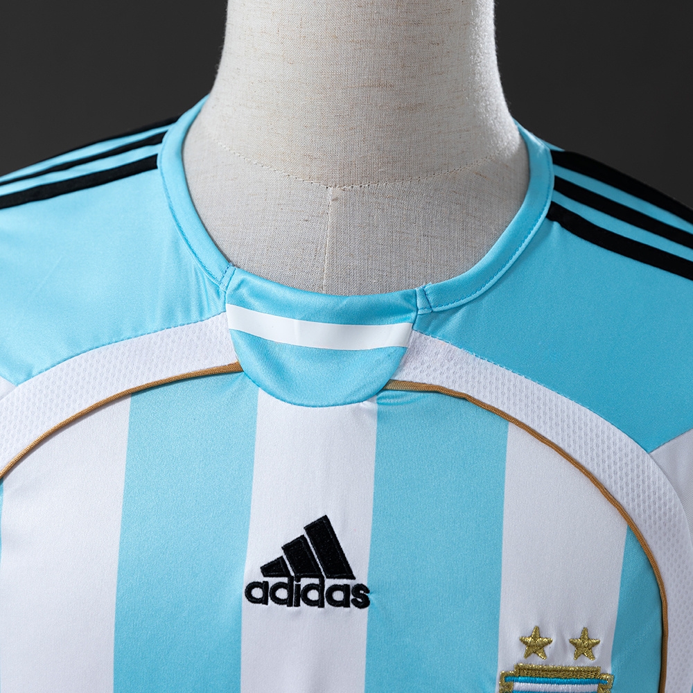 Argentina 2006 Home Long Sleeve Retro Jersey S-XXL - Image 6