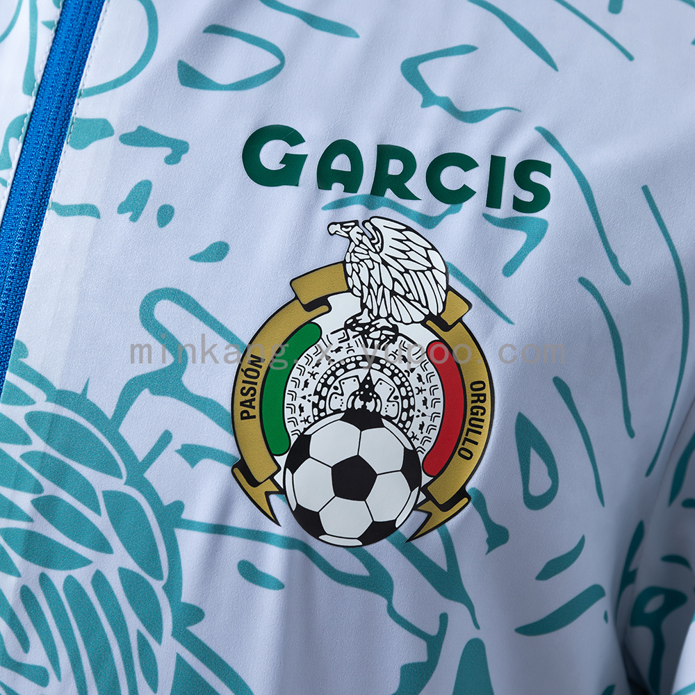 Mexico Reversible Jacket Windbreaker - White & Blue S-XXL - Image 4