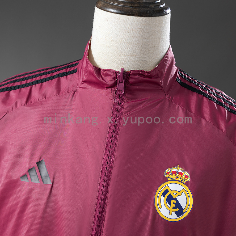 Real Madrid Reversible Jacket Windbreaker - Beige & Red S-XXL - Image 10