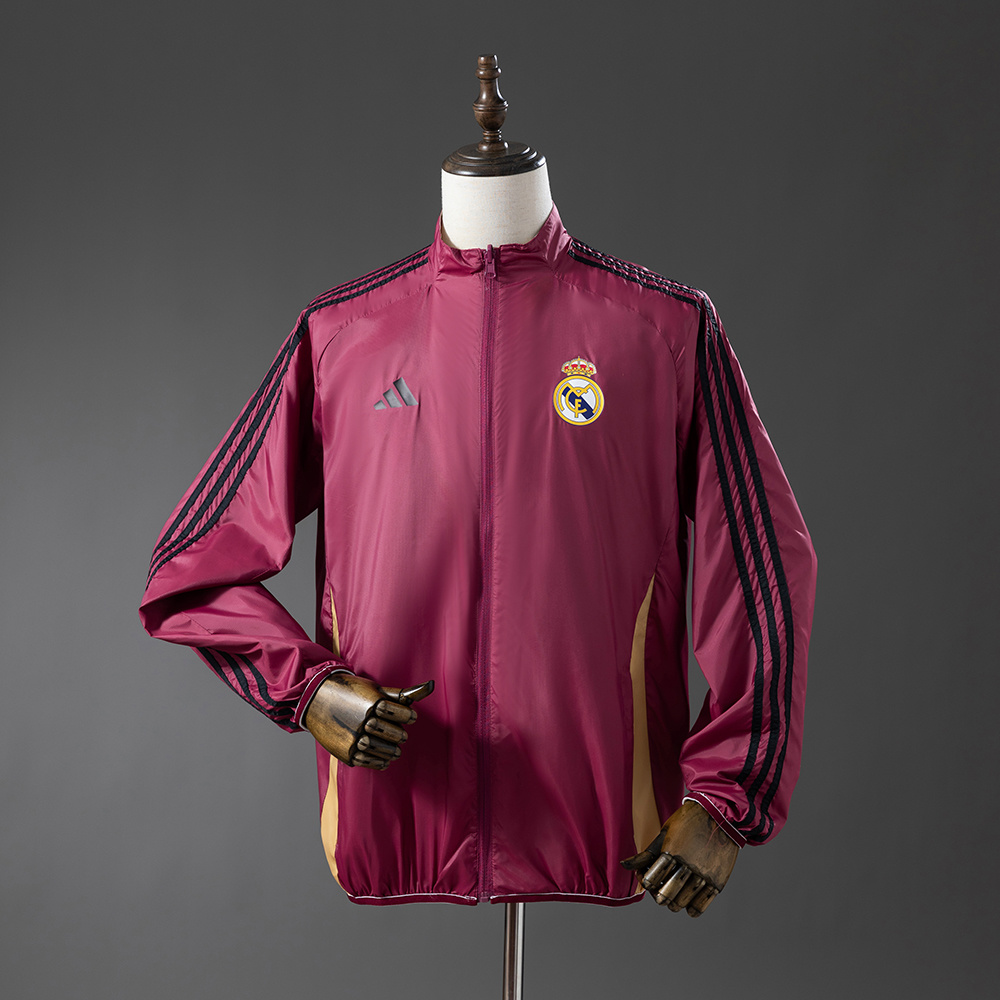 Real Madrid Reversible Jacket Windbreaker - Beige & Red S-XXL - Image 3