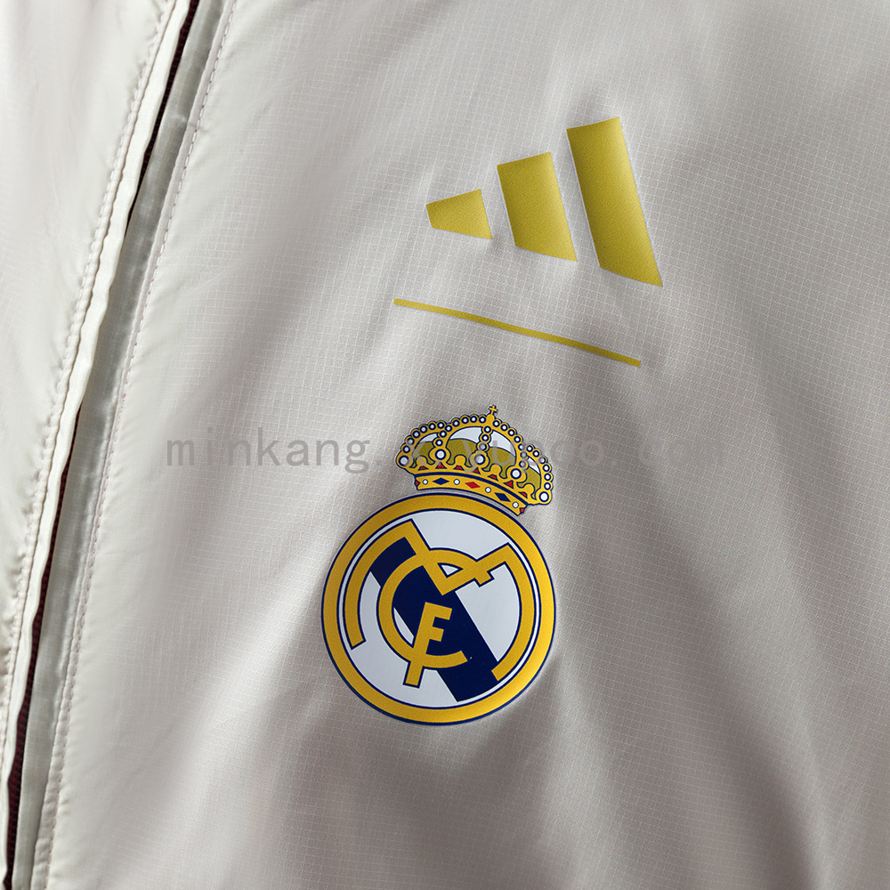 Real Madrid Reversible Jacket Windbreaker - Beige & Red S-XXL - Image 4