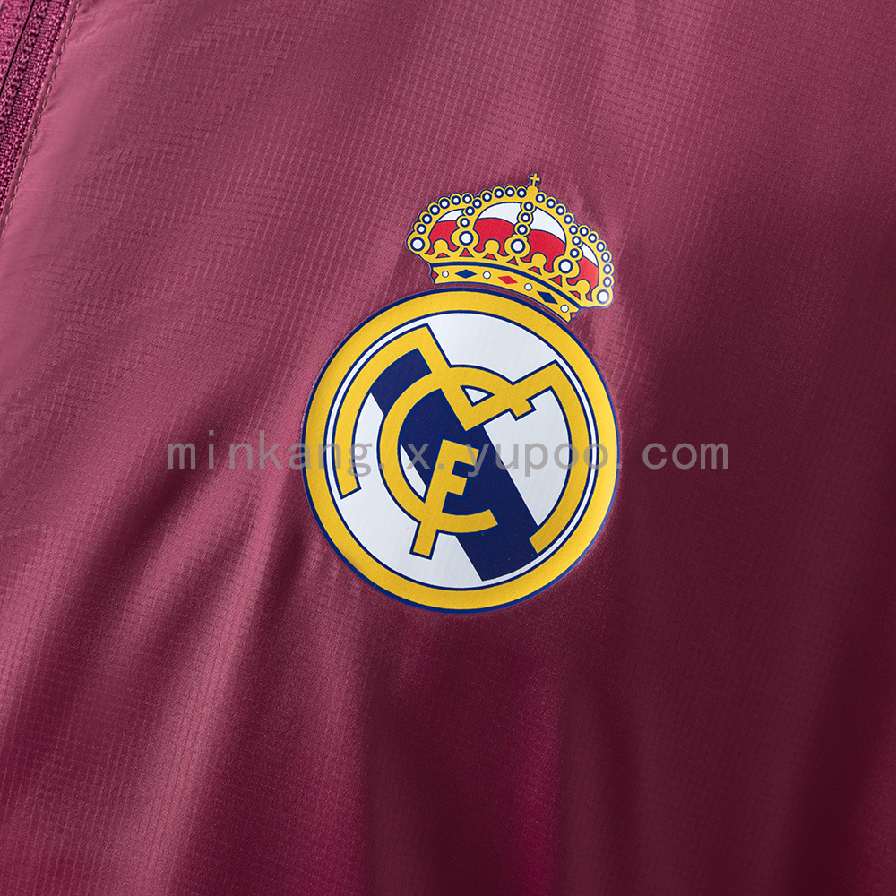 Real Madrid Reversible Jacket Windbreaker - Beige & Red S-XXL - Image 9