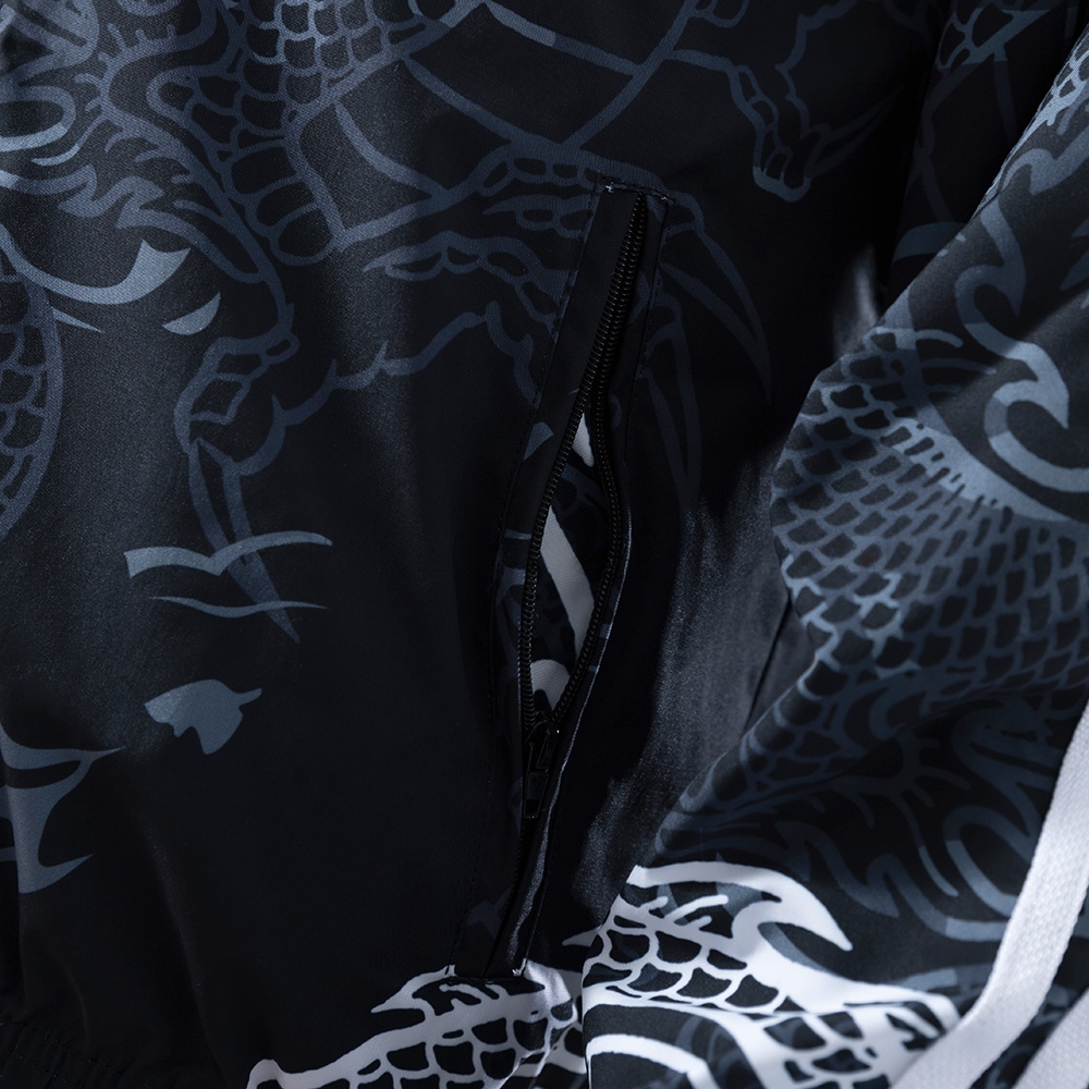 Real Madrid Reversible Jacket Windbreaker - Black&Black Dragon S-XXL - Image 5