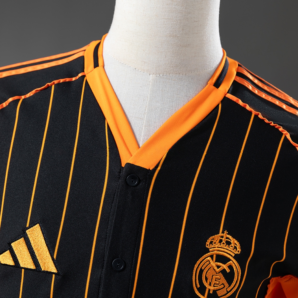 Real Madrid 25/26 Baseball - Black and Orange Striped Jersey S-4XL - Image 7