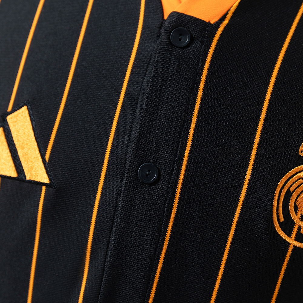 Real Madrid 25/26 Baseball - Black and Orange Striped Jersey S-4XL - Image 4
