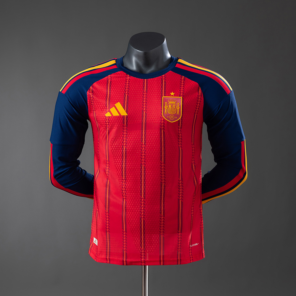 Spain 2026 Home Long-Sleeve Player Version Jerseys S-4XL - Image 4