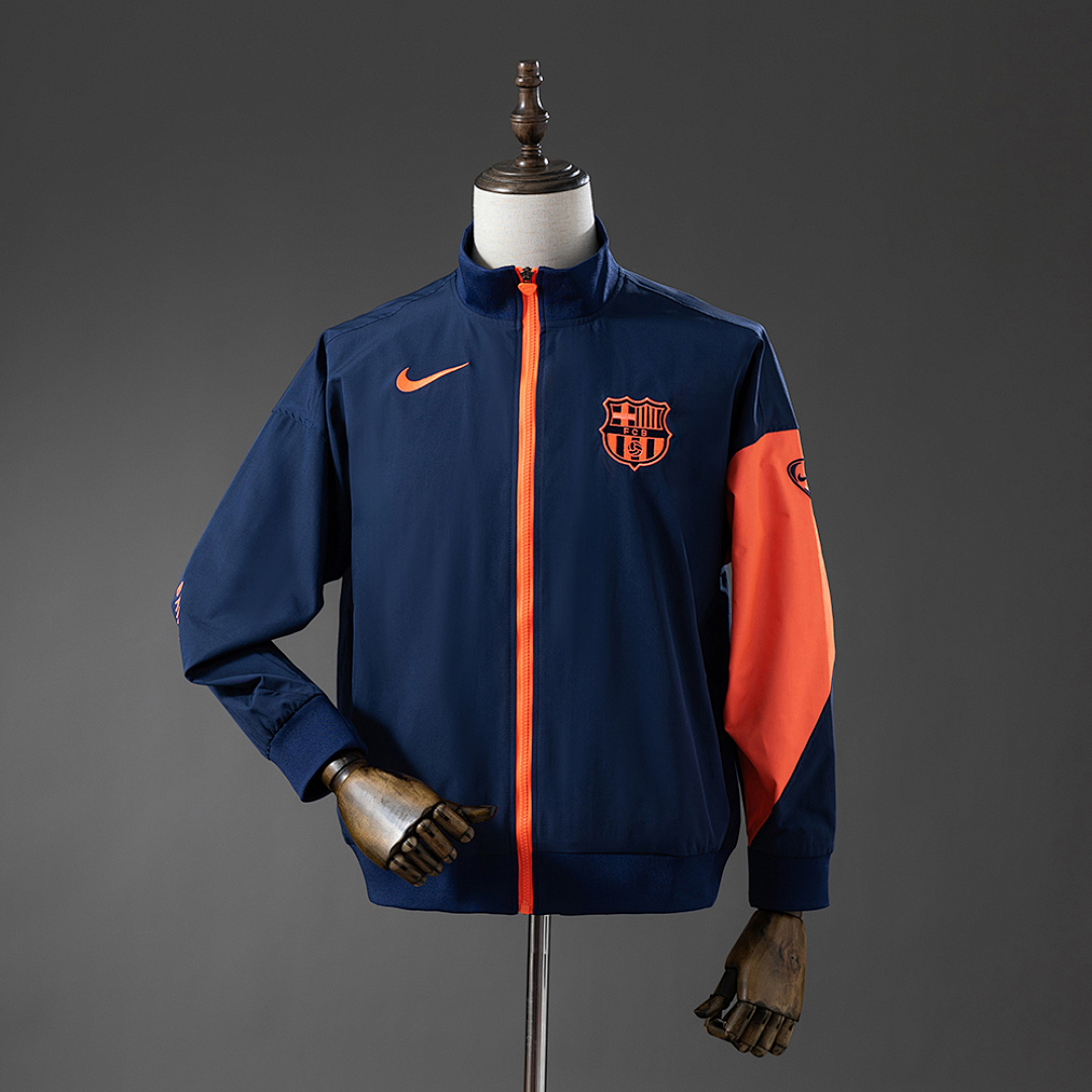 Barcelona Windbreaker - Navy Blue & Orange S-XXL