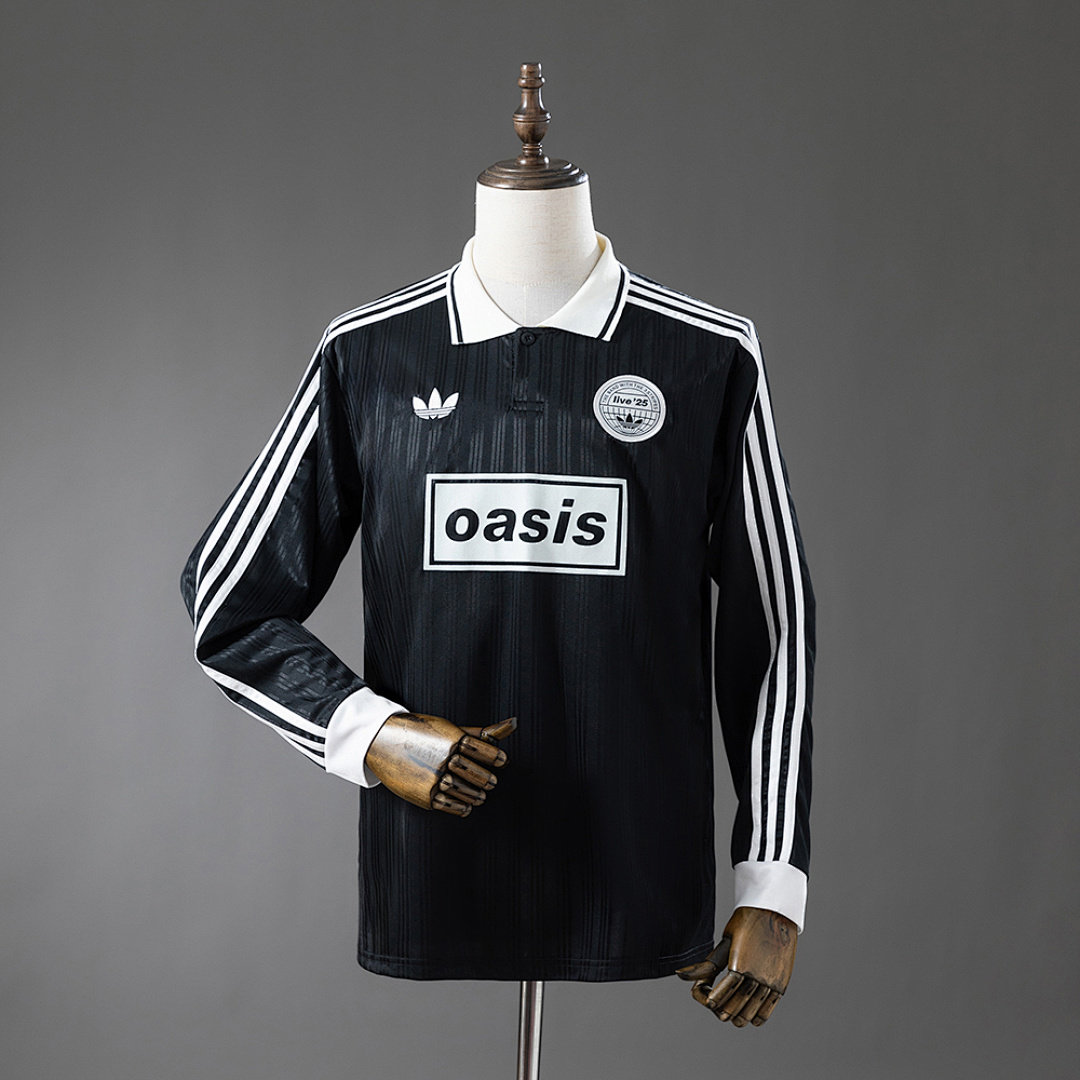 Oasis Tour Jacquard Striped Long-Sleeve Sweatshirt - Black S-4XL