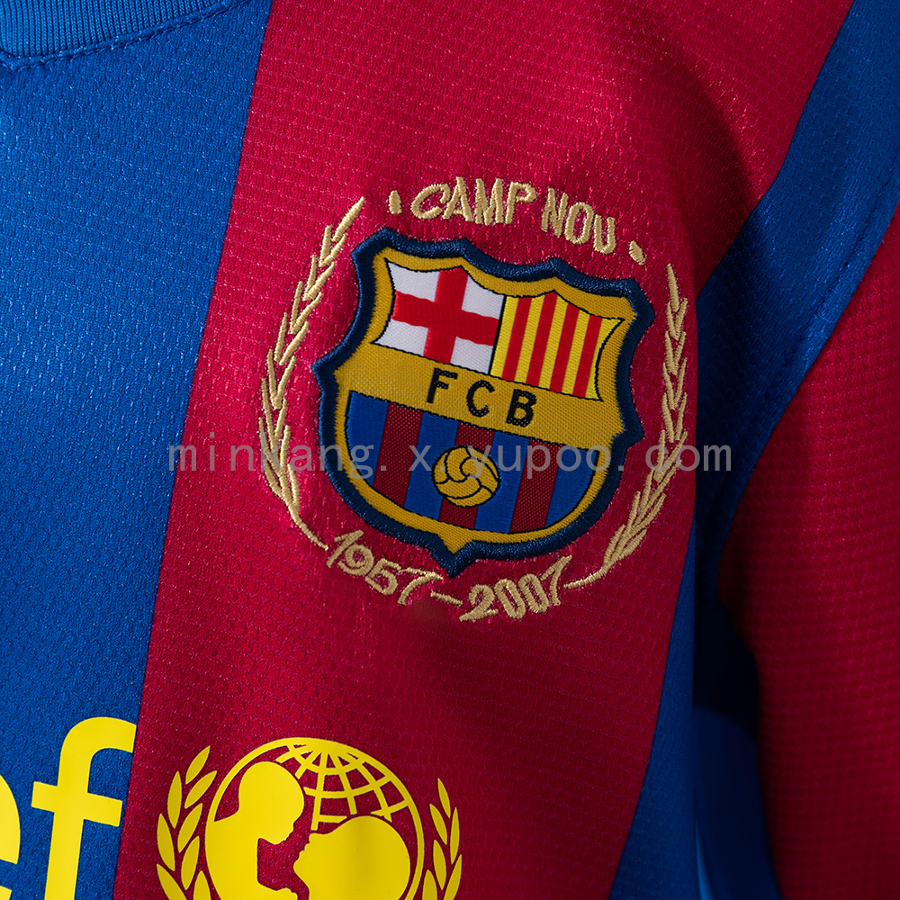 Barcelona 07/08 Home Retro Kids Kit Jersey Size 16-28 - Image 7