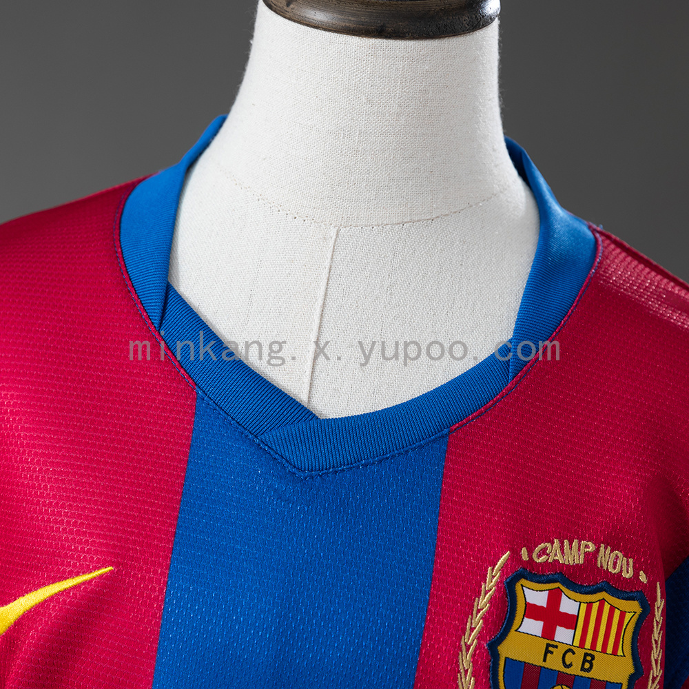 Barcelona 07/08 Home Retro Kids Kit Jersey Size 16-28 - Image 9
