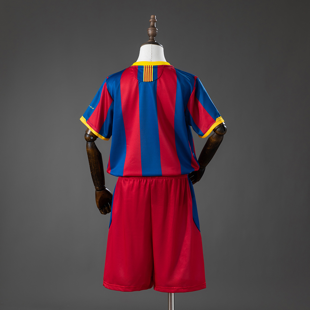 Barcelona 10/11 Home Retro Kids Kit Jersey Size 16-28 - Image 2