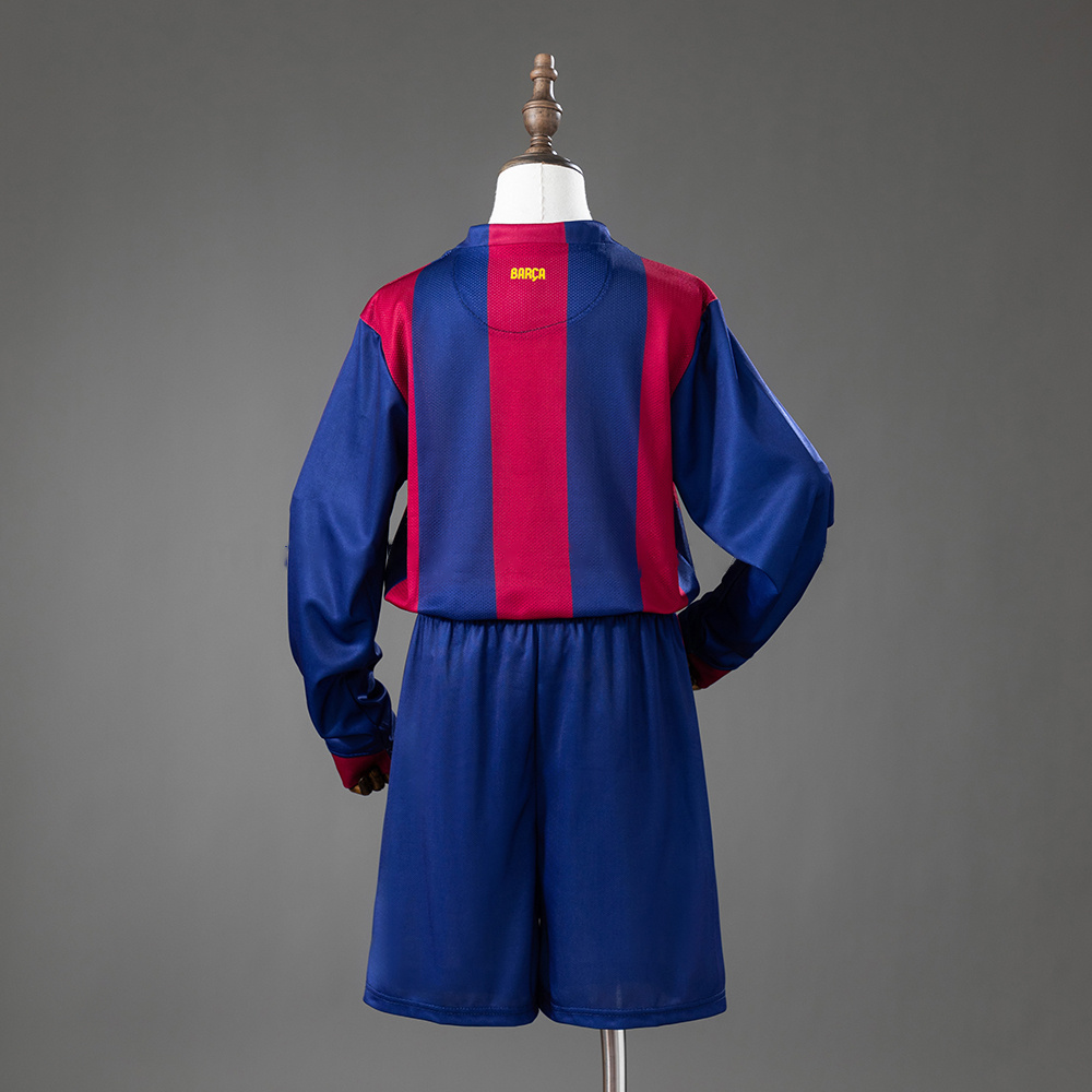 Barcelona 14/15 Home Retro Long-Sleeve Kids Kit Jersey Size 16-28 - Image 2
