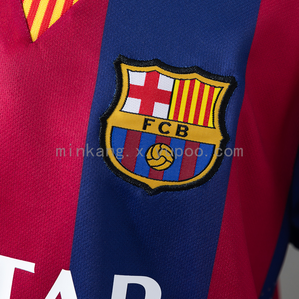 Barcelona 14/15 Home Retro Long-Sleeve Kids Kit Jersey Size 16-28 - Image 8