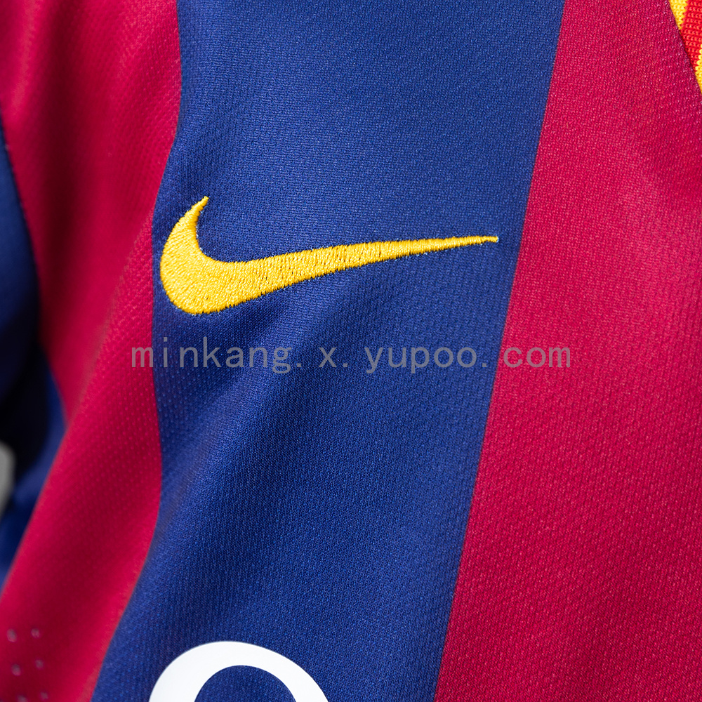 Barcelona 14/15 Home Retro Long-Sleeve Kids Kit Jersey Size 16-28 - Image 7
