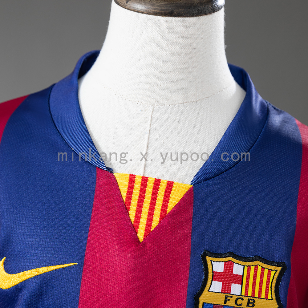 Barcelona 14/15 Home Retro Long-Sleeve Kids Kit Jersey Size 16-28 - Image 10