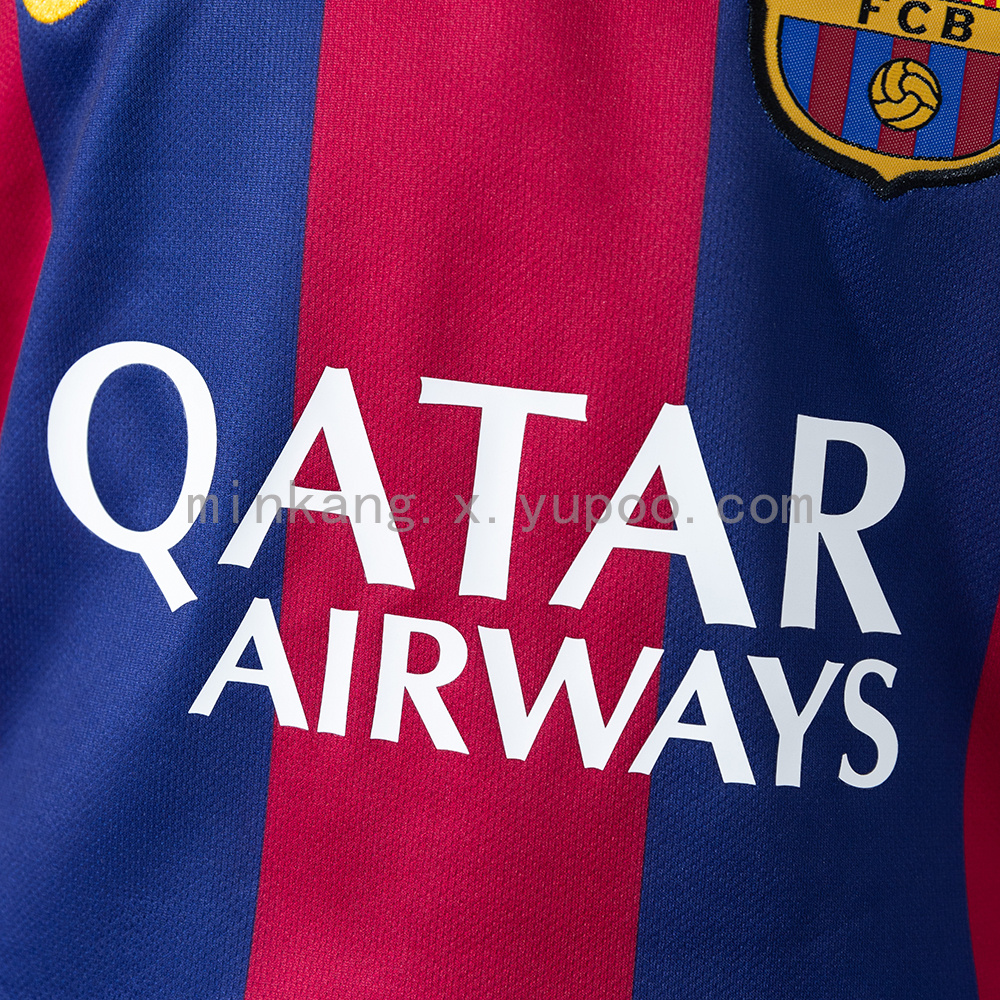 Barcelona 14/15 Home Retro Long-Sleeve Kids Kit Jersey Size 16-28 - Image 9