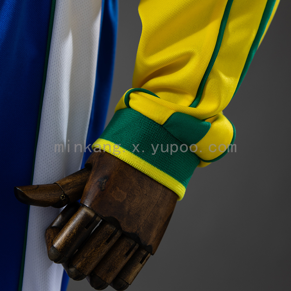 Brazil 1998 Home Retro Long Sleeve Kids Kit Jersey Size 16-28 - Image 4