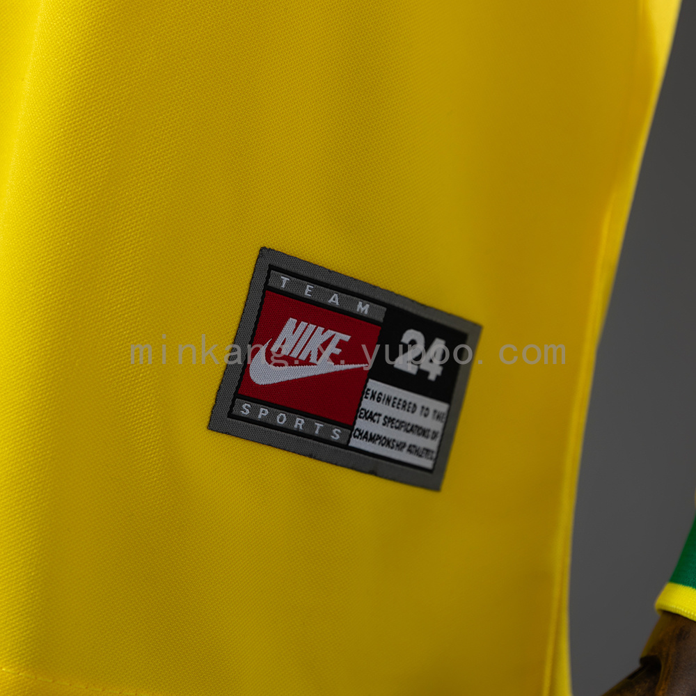 Brazil 1998 Home Retro Long Sleeve Kids Kit Jersey Size 16-28 - Image 10