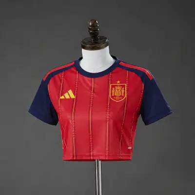 Spain 2026 Home Women's Crop Top Style Jersey S-XXL