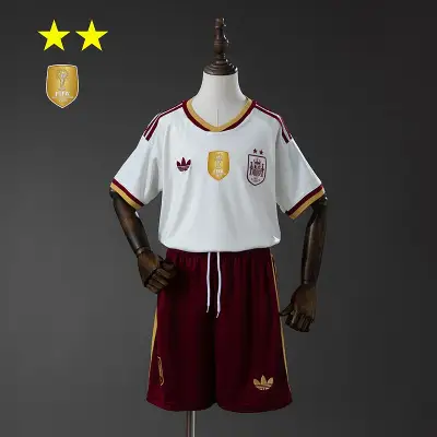 Spain 2026 Away 2-Star Champion Edition Kids Kit Jersey Size 16-28